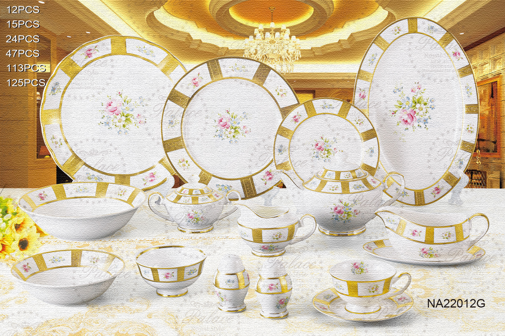 Tea Set-24pcs Brunch Set Dinner Set Plate Cup Bowl