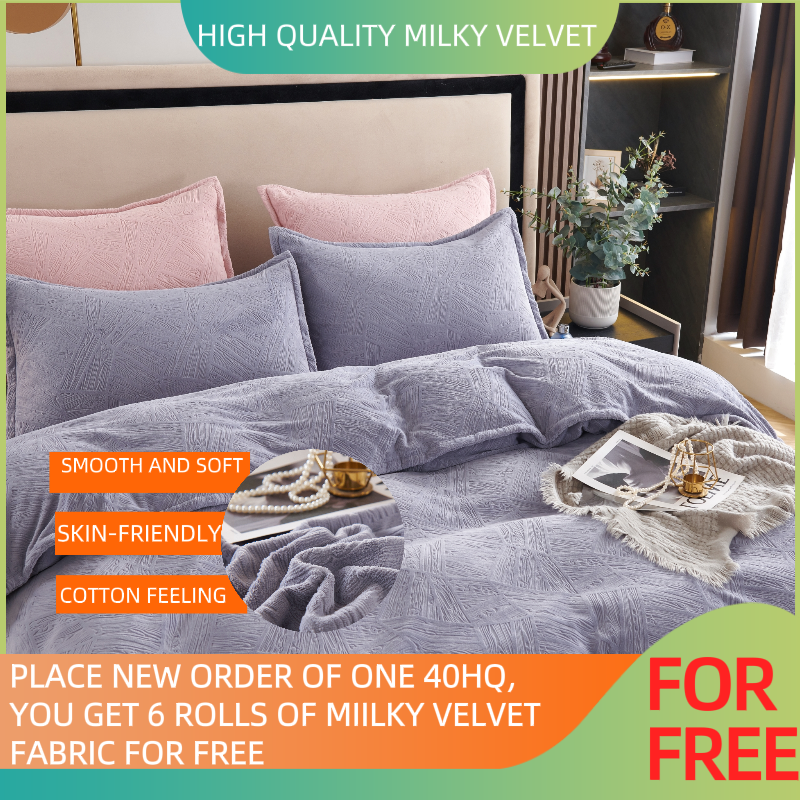 Burnout milk velvet 4pcs bedding sets