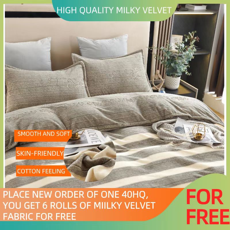 Milk velvet printed 4pcs bedding sets