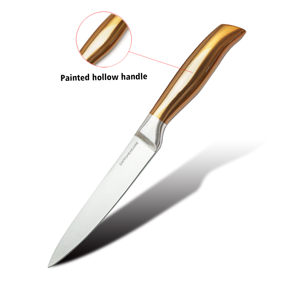 Hip-home utility knife stainless steel gold hollow handle kitchen knife