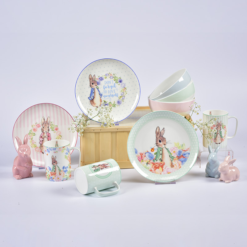 Easter ceramic tableware gifts, plates, cups and bowls