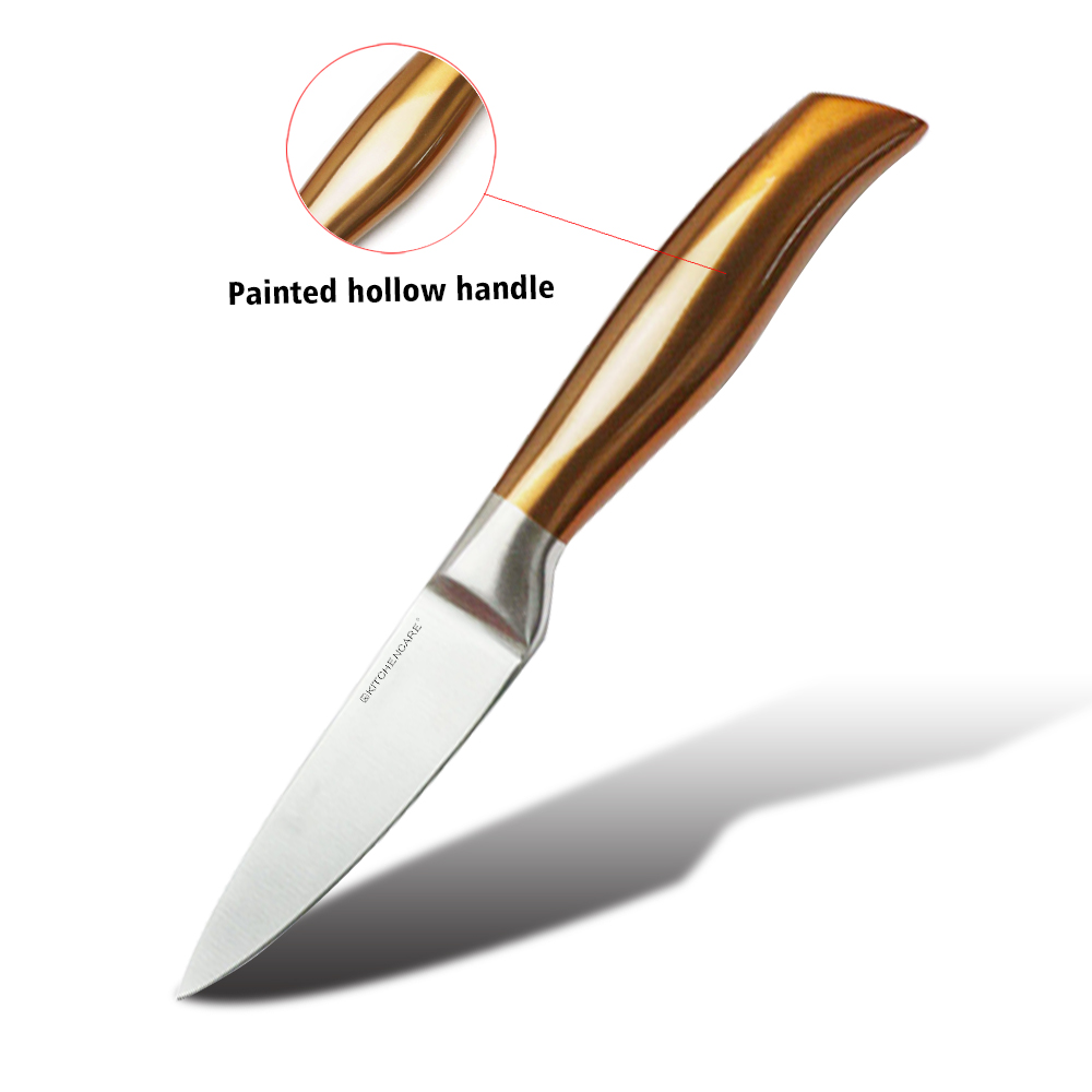 Hip-home fruit knife stainless steel kitchen paring knife with gold hollow handle