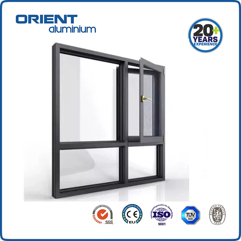 Australia standard double glass black aluminium windows glass window