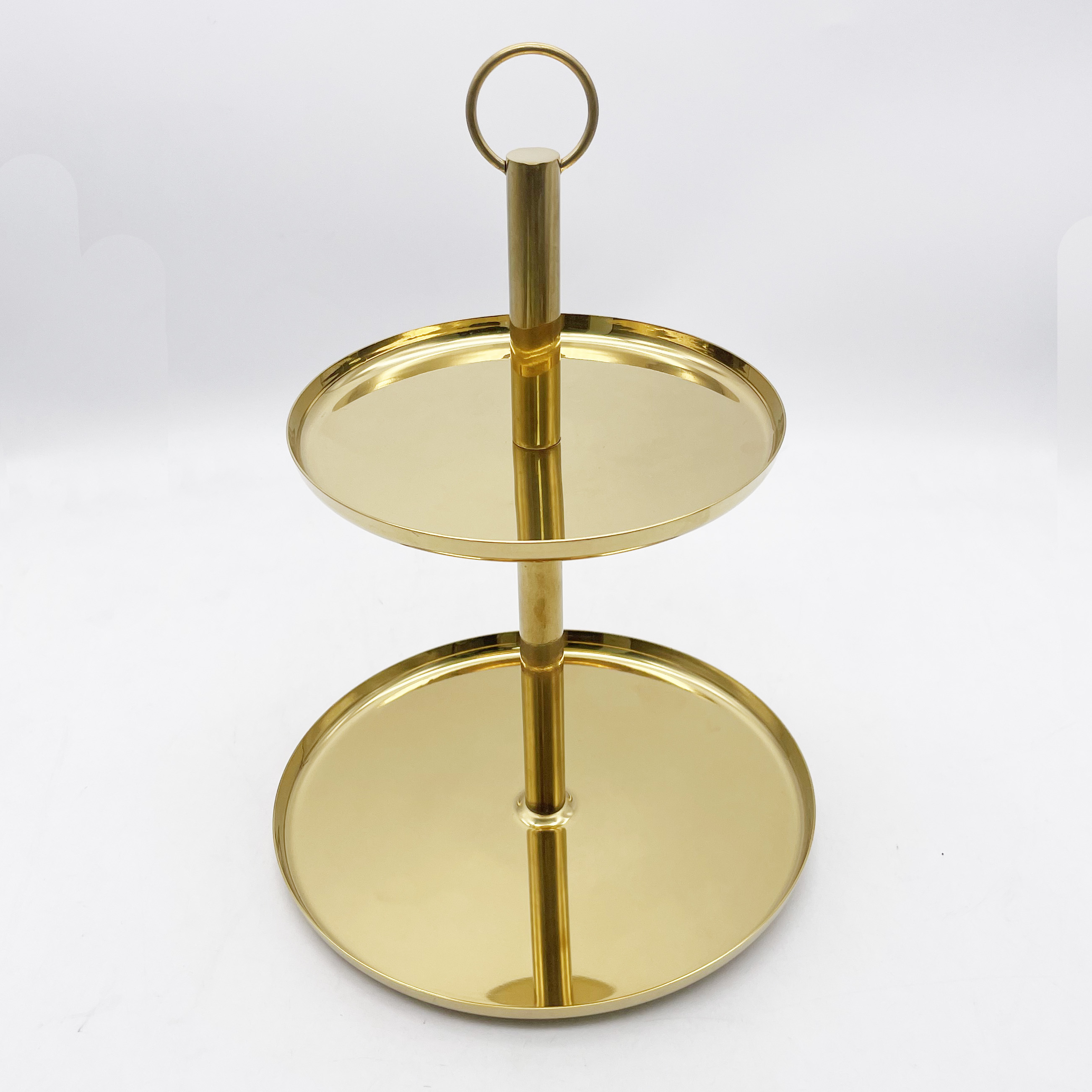 Stainless steel double-layer cakestand with PVD gold