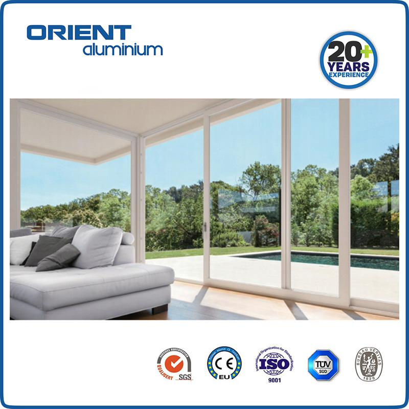 Modern design customized sliding windows door system Double glass hurricane impact sliding window