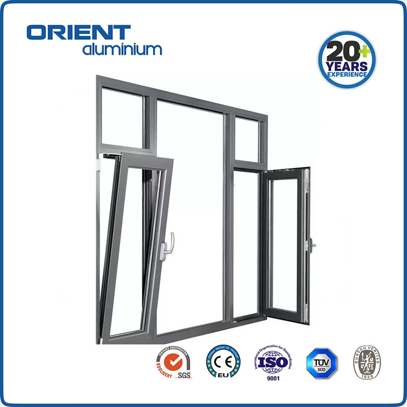 Aluminum swing impact windows soundproof windows energy efficient casement window