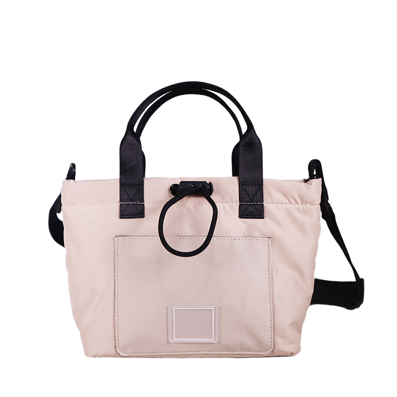 Beige multi pocket contrast color detail crossbody bag, shoulder bag, leisure bag, school bag, family b