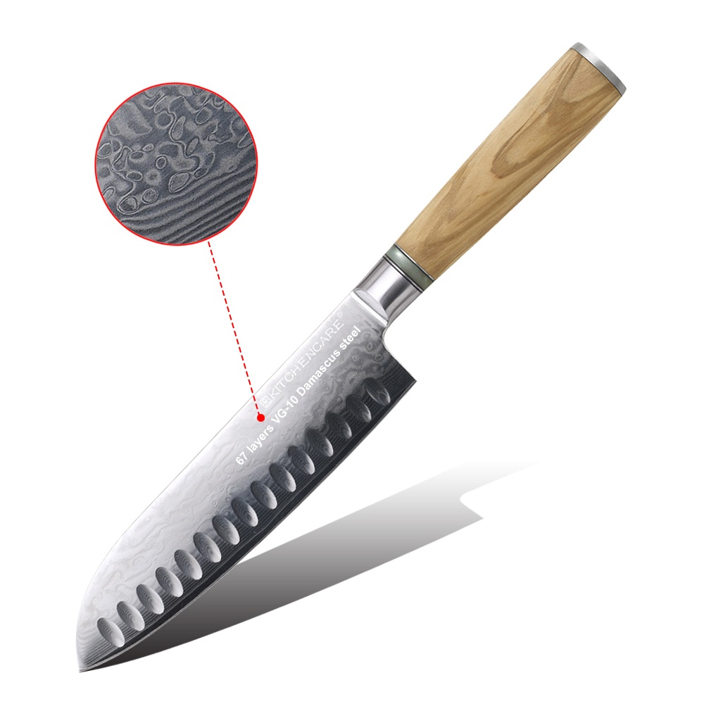 Hip-home 7inch santoku knife Damascus steel kitchen Japanese knife