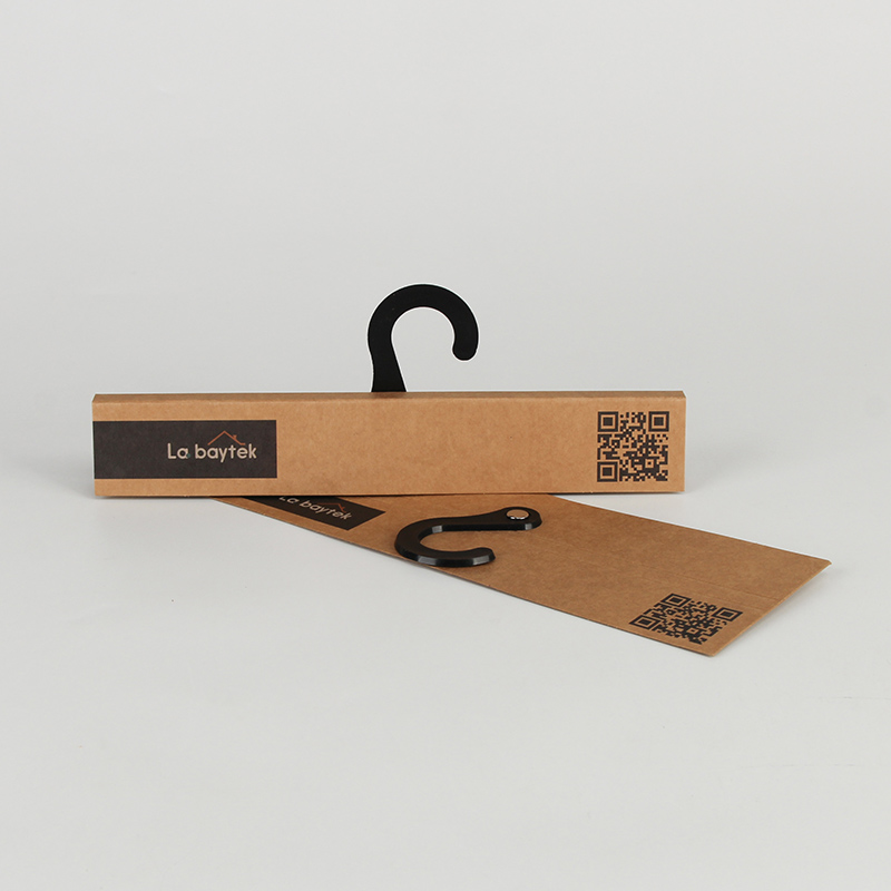 Custom logo printed fabric sample card with brown kraft paper hanging tag Header Card