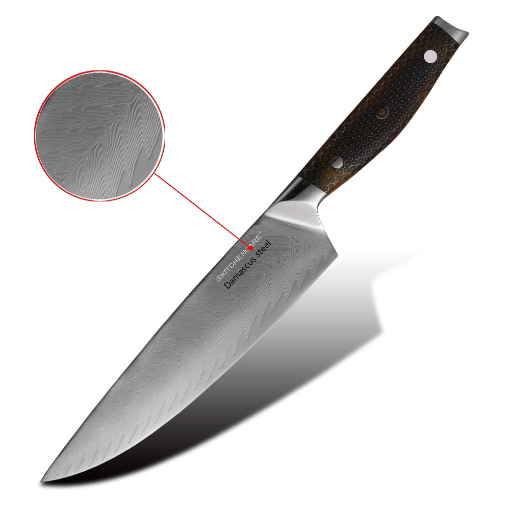 Hip-home chef knife Damascus steel kitchen knife with resin handle