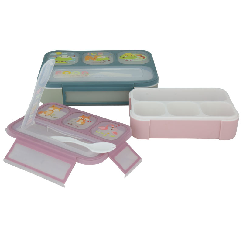 Pp Airtight Lunch Box Bento Box Food Container W/ 4 Compartments