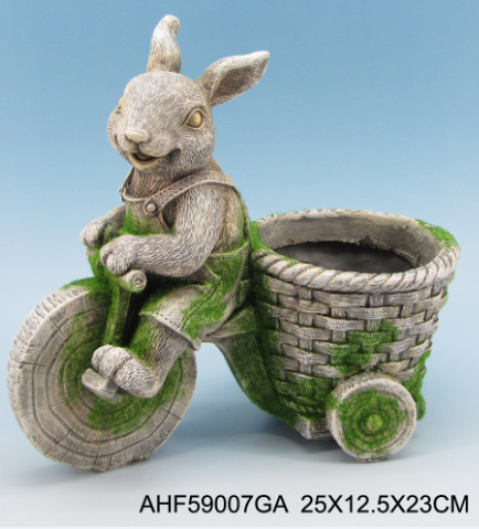 Polyresin Rabbit Planter