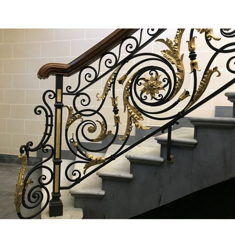 Modern Wrought Iron Handrails Stair Railing Indoor Wrought Iron Staircase Railings Balustrade