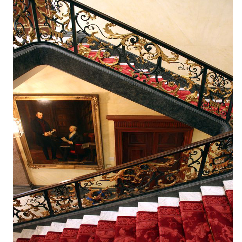 Luxury Splendid Style Double wrought iron Staircase railings Iron Handrails interior