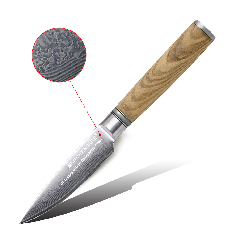 Hip-home paring knife Damascus steel kitchen fruit knife with wood handle