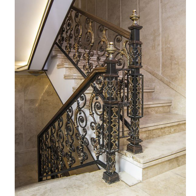 Wrought iron railings for indoor stair modern stair rail