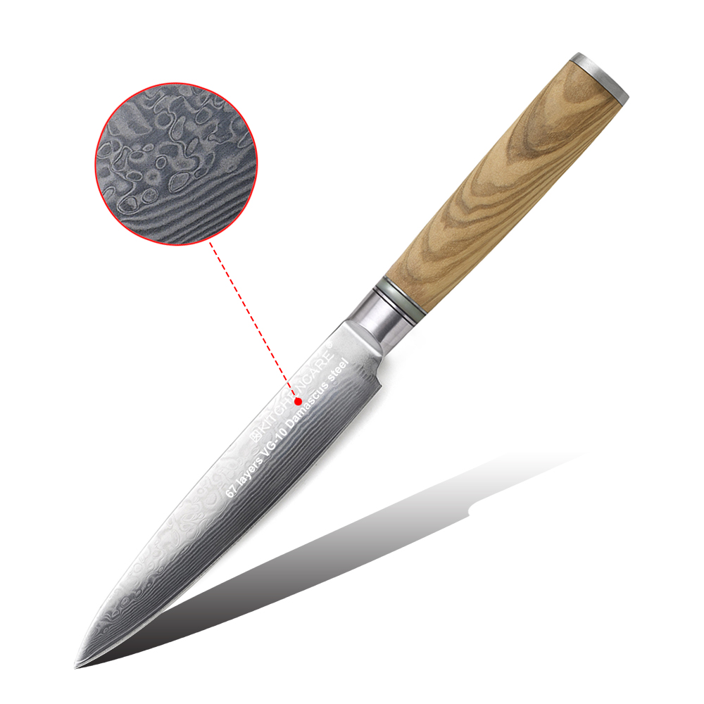 Hip-home utility knife Damascus kitchen fruit knife with wood handle