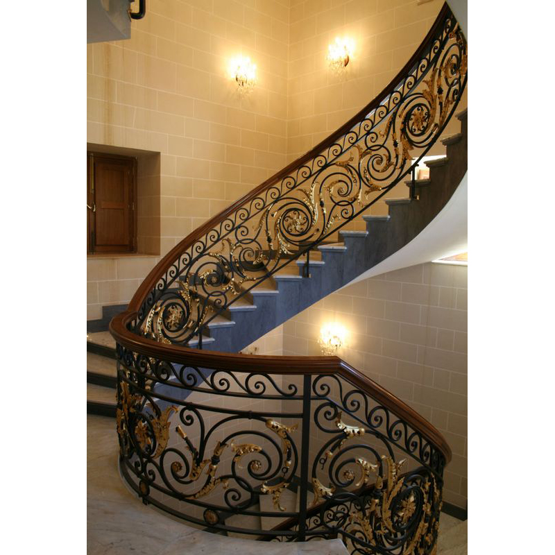 Customized Wrought Iron Stair Railing For Villa