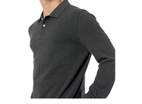 Custom Men Polo Neck T Shirts Slim Fit Long Sleeve Pique Polo