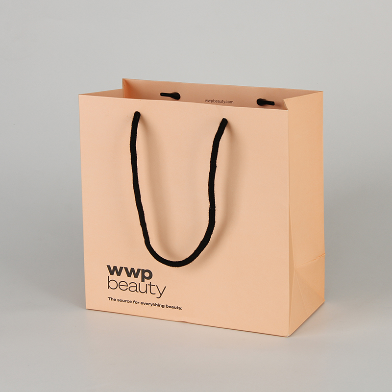 Sinicline Paper Shopping Bag Bamboo Fiber Paper Matte Orange Eco-Friendly Ink Printing Logo