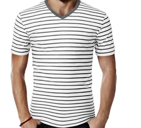 Custom Design Men′s Fashion Short Sleeve Slim Fit Striped T Shirt