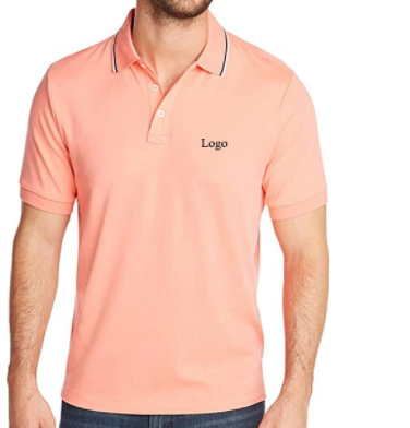Men Classic Fit Short Sleeve Dual Tipped Collar Polo Shirt