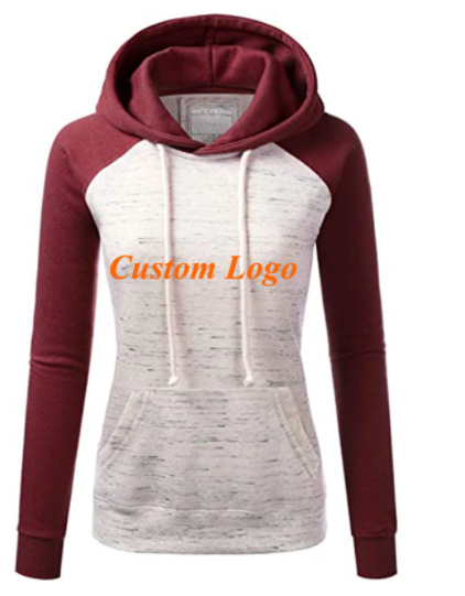 Popular Custom Made Embroidery Logo Pullover Colorful Fleece Hoodies for Women
