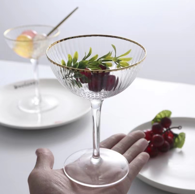 Ins Striped Cocktail Glass