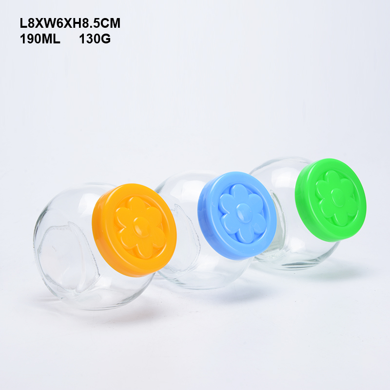 100ml 200ml 500ml Glass storage jar food cookie jar with screw lid for kitchen use