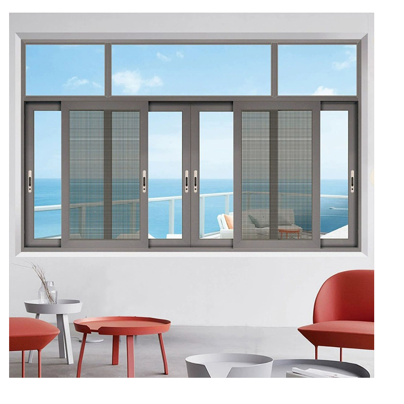 Aluminum sliding double glass window