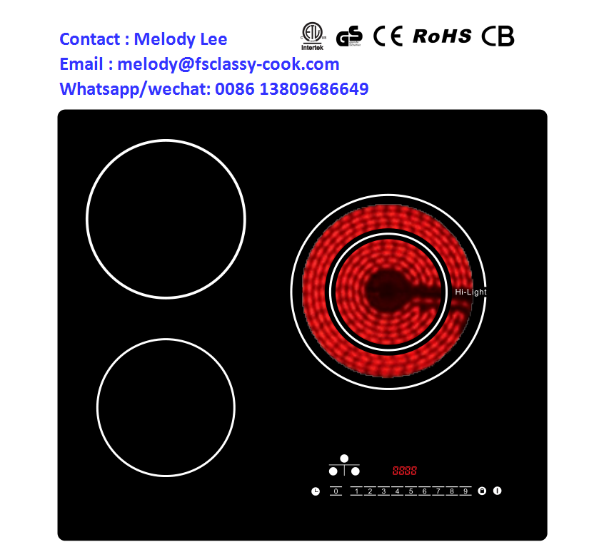 3 electric range KC electric Cooktop Hybrid Built-in 3-Bulb Induction Highlight Electric Cooktop