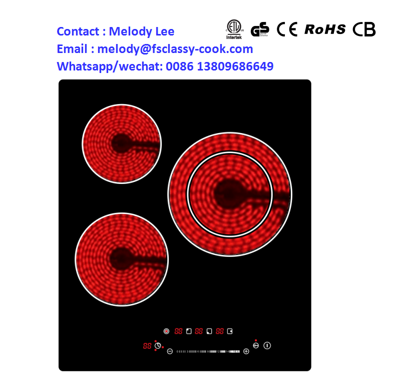 3 electric range electric Cooktop 45cm ceramic hob