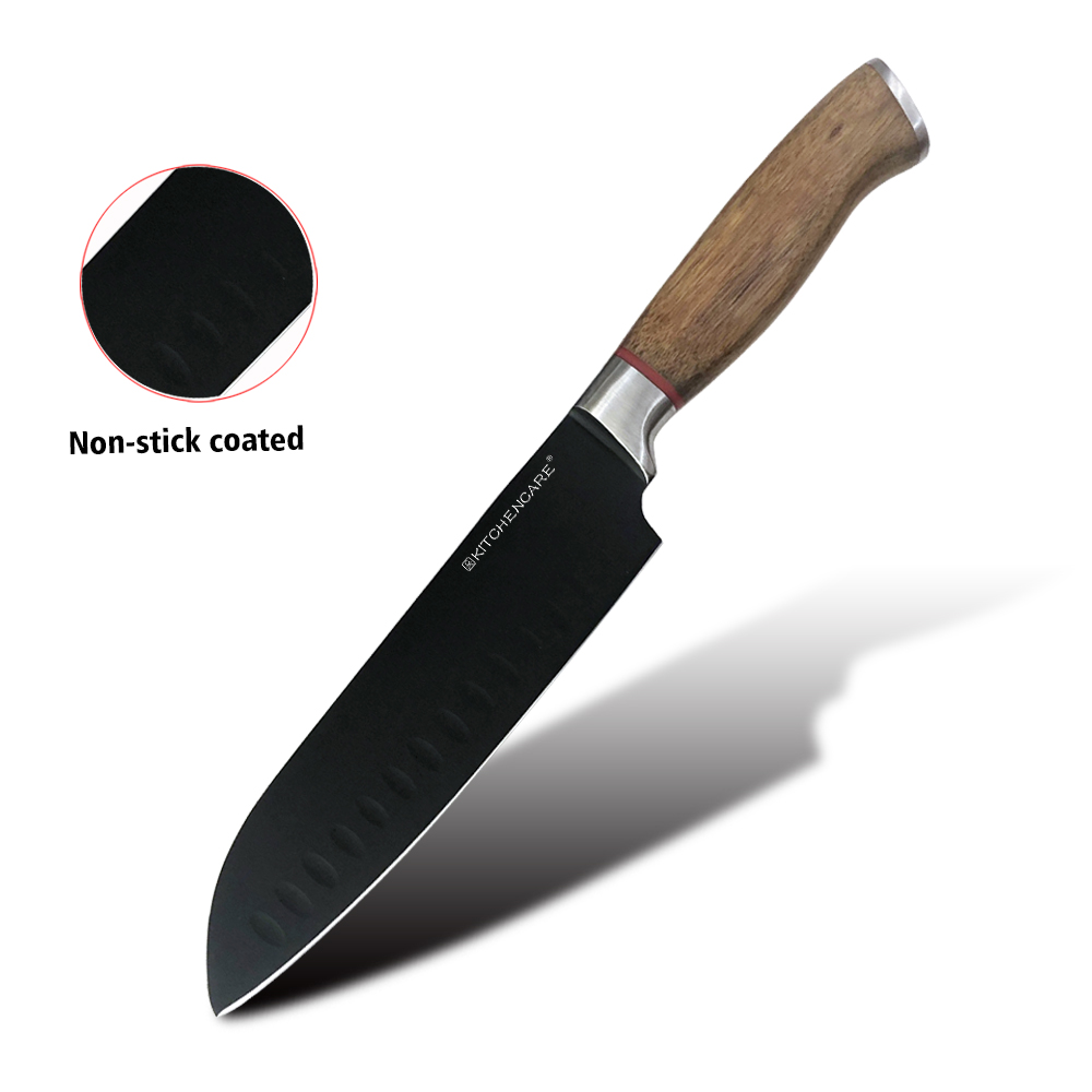 Hip-home 7inch santoku knife kitchen Japanese knife with wood handle