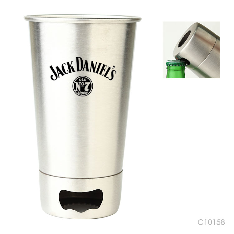 500ML Single wall stainless steel cup with beer opener