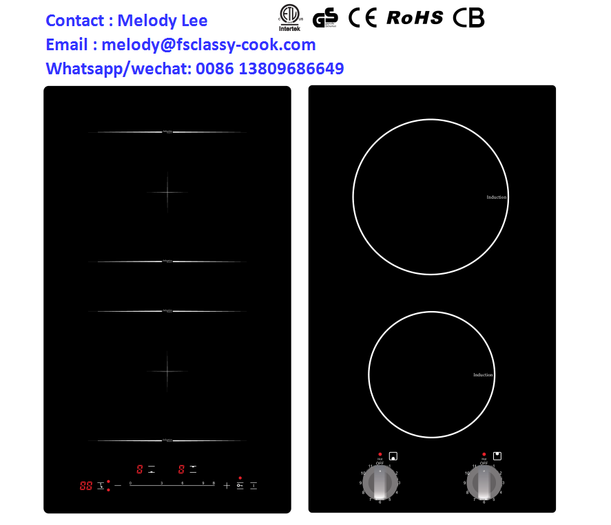 Domino electric cooker 2 burner induction Cooktop ETL 30cm ceramic hob