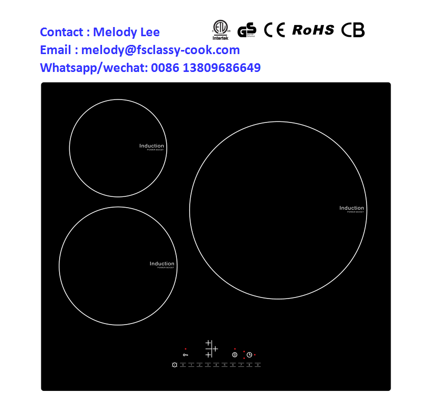 60cm 3 Burners induction Cooktop 5800w induction cooker ETL Induction Hob Built-in Electric Stove