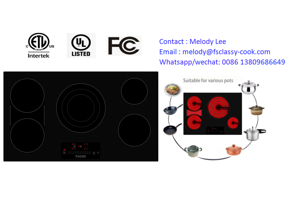 ETL FCC certificate 36cm 4 Burners electric Cooktop Built-in ceramic hob new infrared cooker