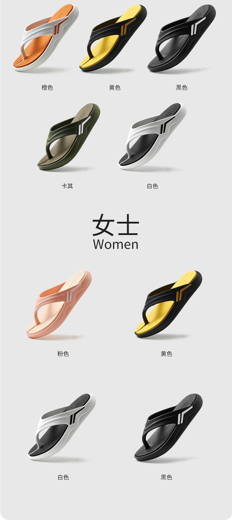 Luofu cozy thong men slippers Wear resistant thick soles shock absorption Couple sporty slippers