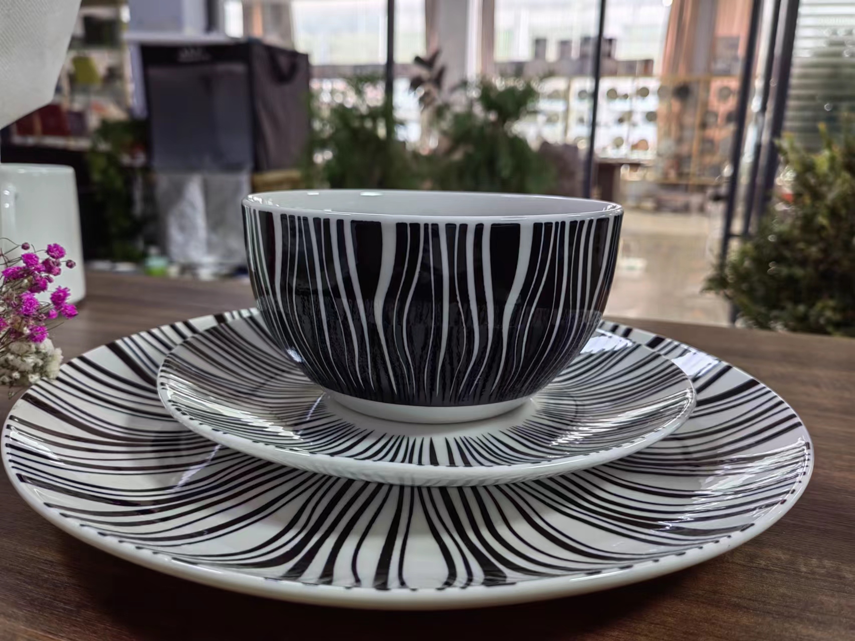 12 pcs fashion printed tableware