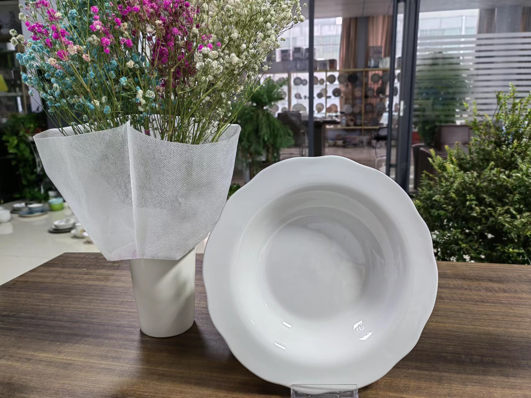 12 pcs lotus leaf mouth tableware