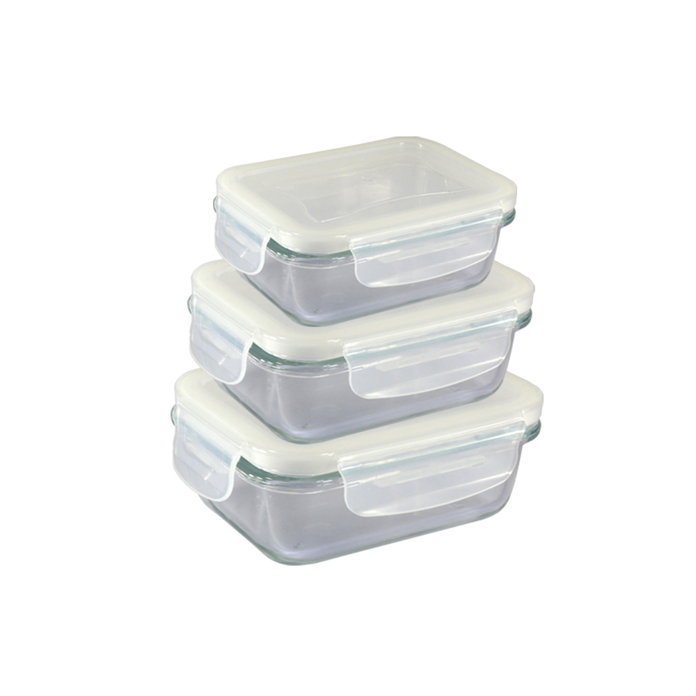 Pyrex/Glass Crispers(Heat Resistance) W/ Pp Covers Storage Boxes