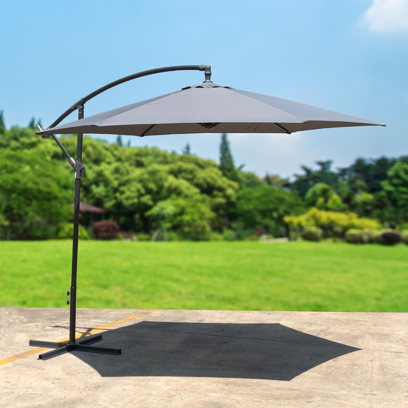 3M Banana Hanging Umbrella,Offset Cantilever Banana Umbrella, Outdoor Hanging Sunshade Parasol