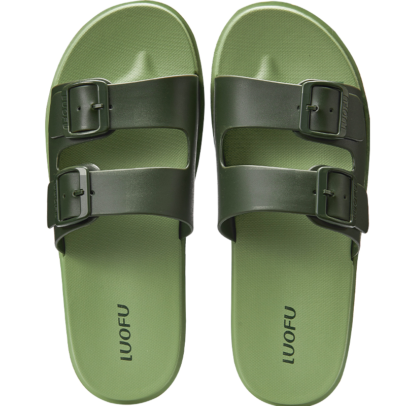 LUOFU flat sandals men's summer thick-soled outdoor wear home bathing non-slip deodorant outing sandals and slippers men