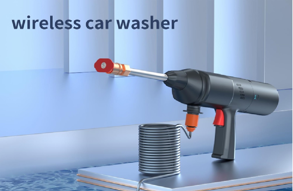 Car washing gun with power bank