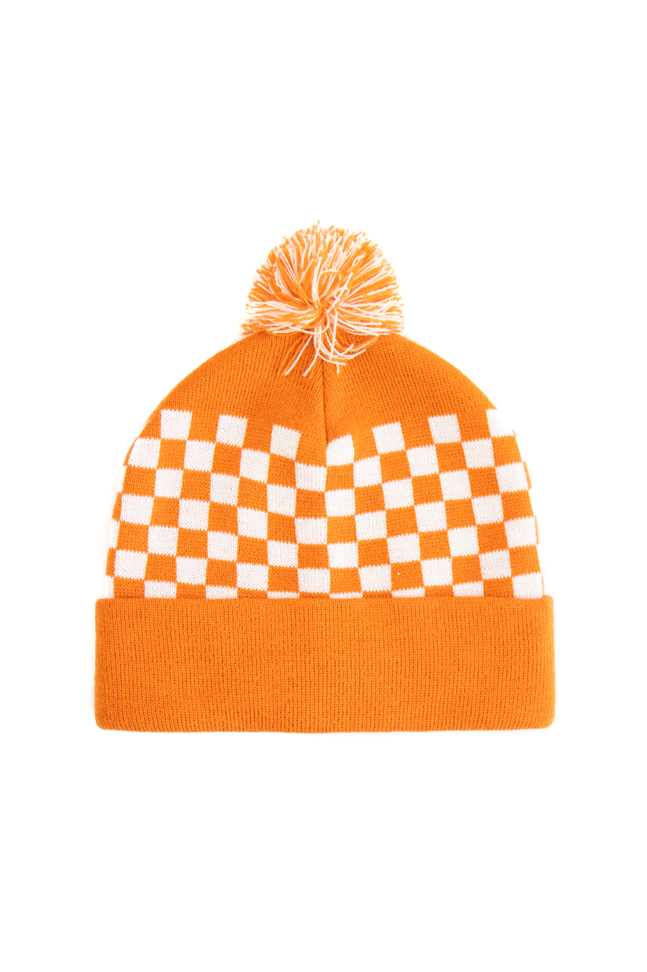 Checked Jacquard Knitted Beanie Hat