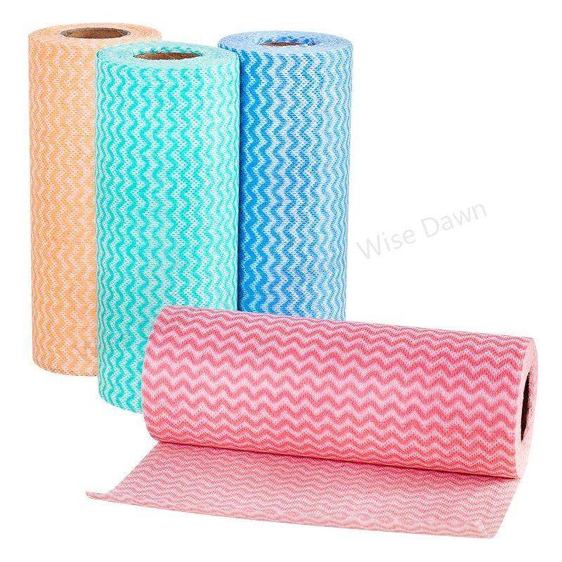Disposable non-woven cloth wave design printed