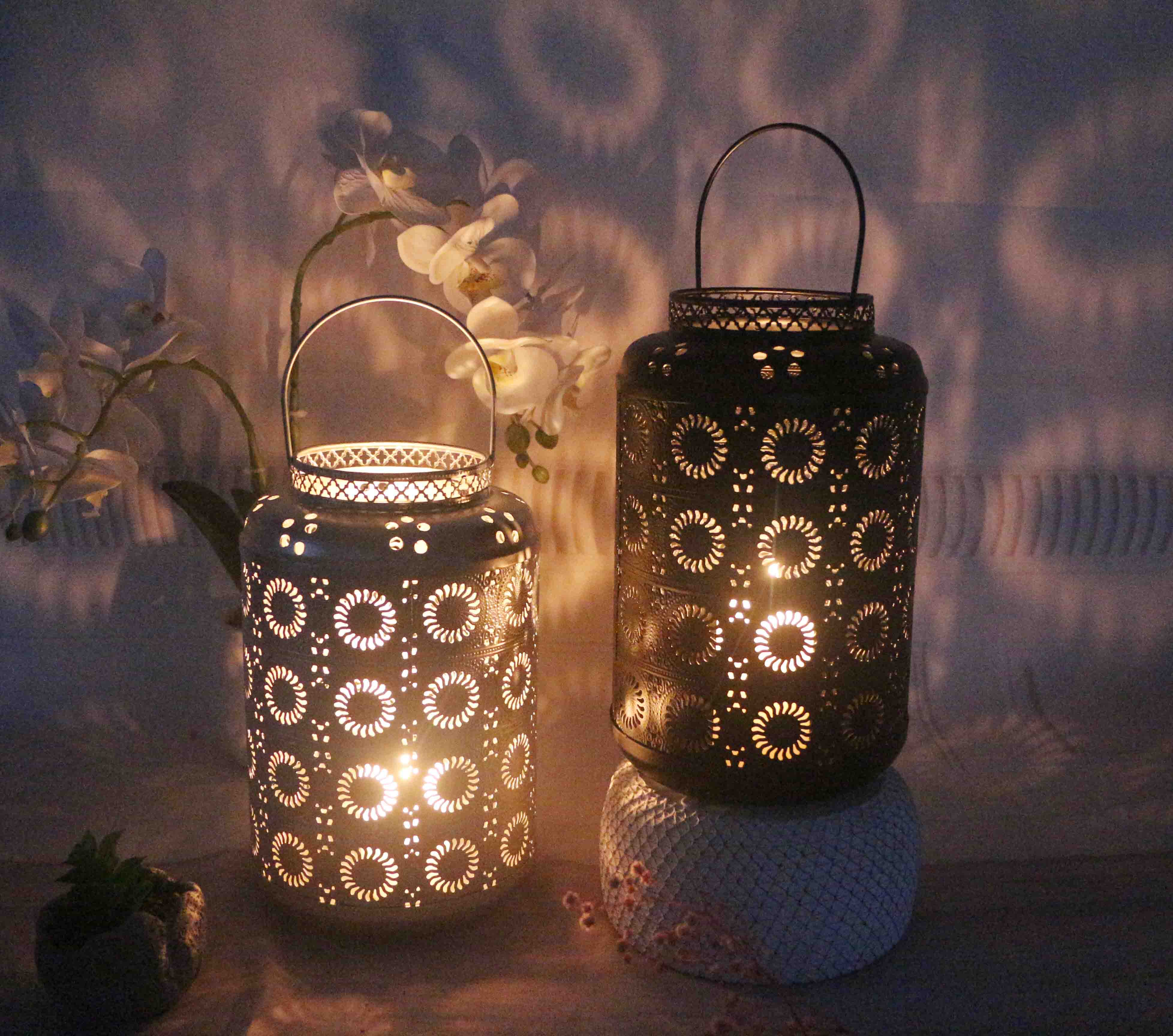 Metal lantern.