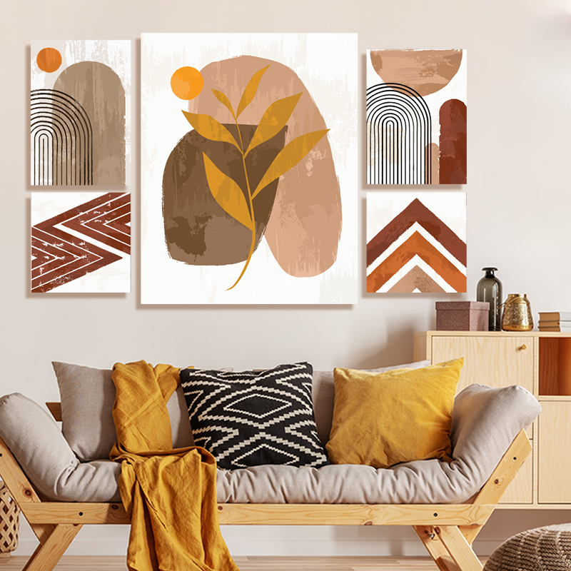 Popular Maxim Factory 5 PC Wall Painting Set Painting Abstract Flowers 5 Panel Wall Art Pictures