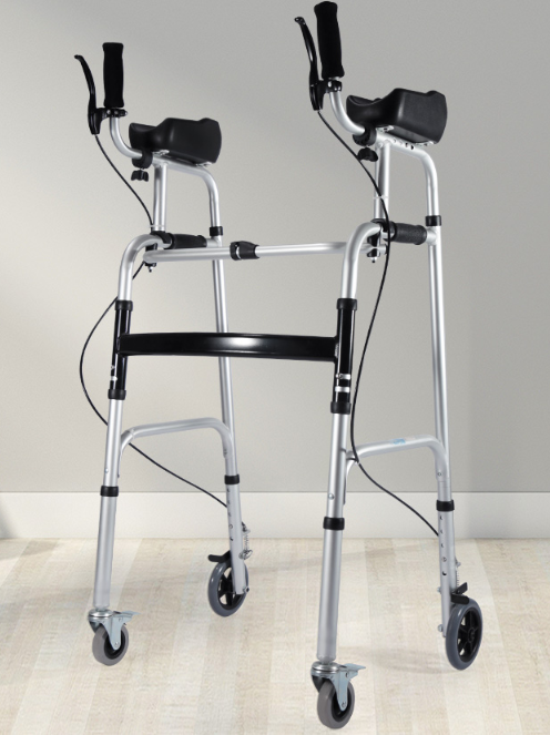 Multi functional walking aid for the elderly with four feet hemiplegia