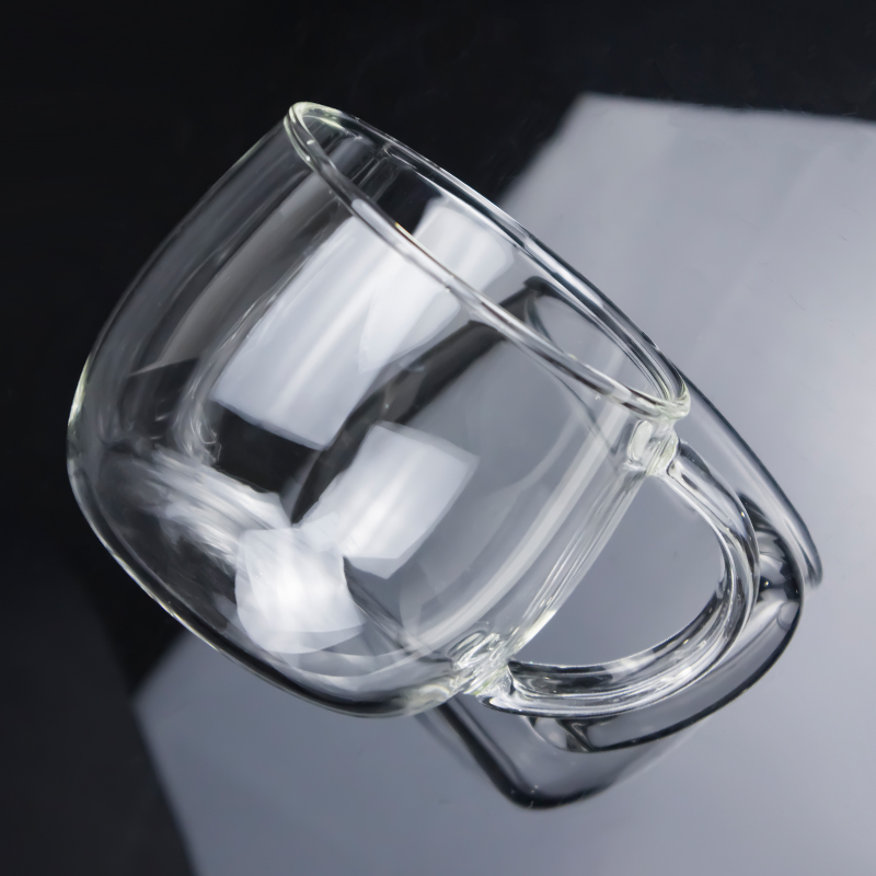 Glass Coffee Mug Tea Cup with Handle Transparent Clear